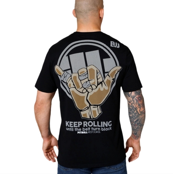 Pitbull Westcoast Men's Black Keep Rolling BJJ‎ T-Shirt Size Large - Picture 1 of 7